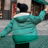 Women'S Fashion Hooded Drawstring Down Jacket Thick Warm Coat with Big Pockets