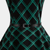 Collect Waist To Show Thin Big Plaid Dress