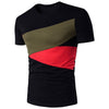 Men Hit Color Short Sleeve Casual   T-Shirt