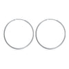 Round Earring with Smooth Surface and Silver Trim