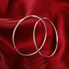 Round Earring with Smooth Surface and Silver Trim