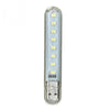 8 LED Mini Portable USB LED Night Light Powered Camping Lamp