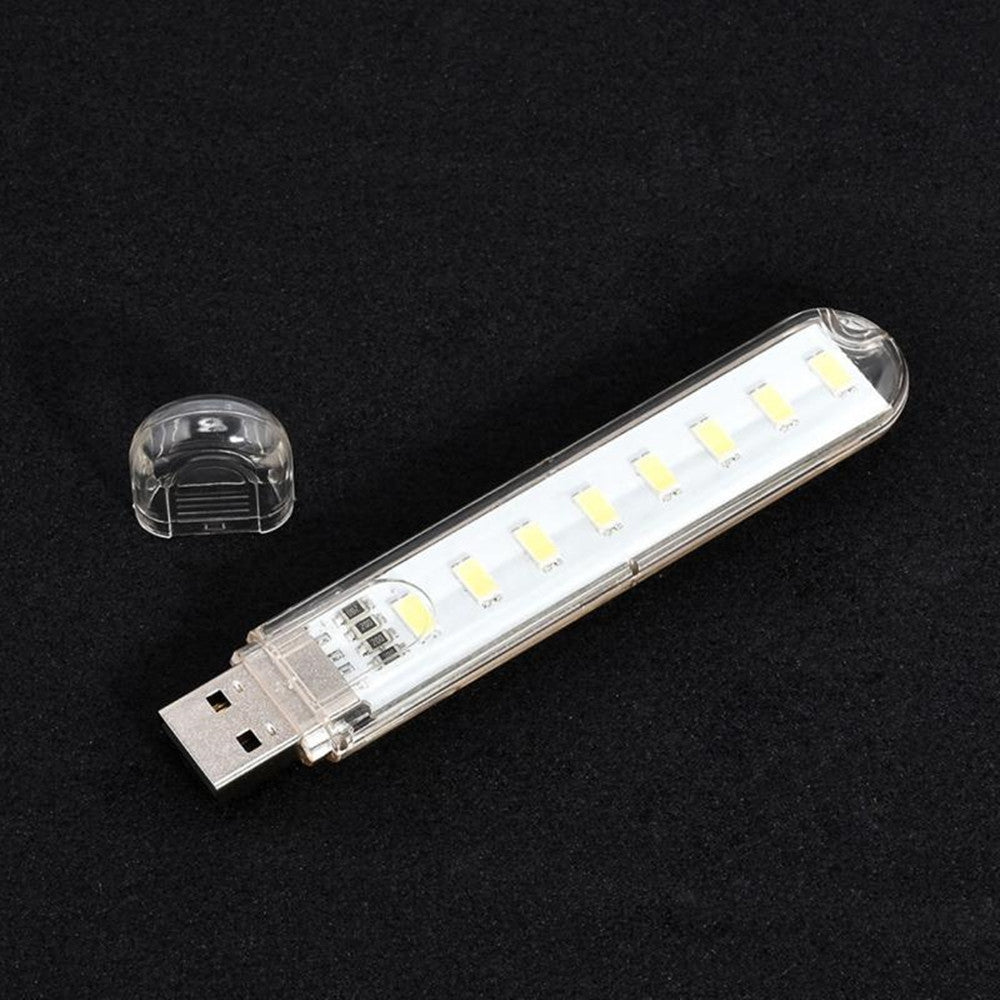 8 LED Mini Portable USB LED Night Light Powered Camping Lamp
