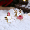 Christmas Oil Dripping Santa Claus Candle Earring Plated with Gold