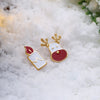 Christmas Oil Dripping Santa Claus Candle Earring Plated with Gold