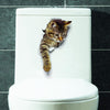 3D Cats Wall Sticker Hole View Bathroom Living Room Decoration Home Decor