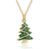 Christmas Dripping Oil Christmas Tree Necklace White/Gold Plated