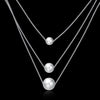 925 Sterling Silver Triple Pearl Necklace