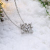 Christmas Collection Fashion Zircon Necklace White/Platinum Plated