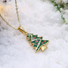 Christmas Dripping Oil Christmas Tree Necklace White/Gold Plated