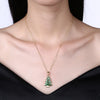 Christmas Dripping Oil Christmas Tree Necklace White/Gold Plated