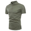 Short-sleeved Solid Color Cotton Linen Men's T-shirt
