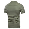 Short-sleeved Solid Color Cotton Linen Men's T-shirt