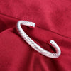 Male Twist Rope Bracelet Fashion Circular Shape Silver Bracelet