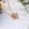 Christmas Series Fashion Zircon Necklace White / Rose Gold Plated