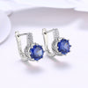 Zircon Earring Blue Round Diamond Romantic Wind Earring Clip