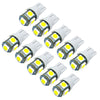 JIAWEN 10PCS T10 LED Car Bulbs 5050 SMD White Wedge Interior Side Dashboard License Light Lamp DC 12V