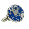Alloy Material Paint Process Blue Earth Pattern Men Cufflinks