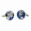 Alloy Material Paint Process Blue Earth Pattern Men Cufflinks