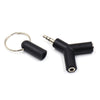 3.5mm Y Shape Stereo Jack Audio Headset Connector Adapter Keyring Splitter for iPhone 6 5 Android PC MP3