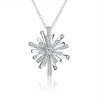 Christmas Snowflake Zircon Necklace White/Platinum Plated
