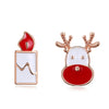 Christmas Drops Oil Santa Candle Earrings Plated in Rose Gold