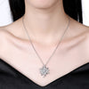 Christmas Snowflake Zircon Necklace White/Platinum Plated