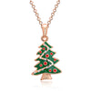 Christmas Dripping Oil Christmas Tree Necklace White/Rose Gold