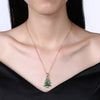 Christmas Dripping Oil Christmas Tree Necklace White/Rose Gold