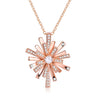 Christmas Snowflake Zircon Necklace White / Rose Gold Plated