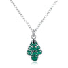 Another Silver Christmas Theme - Green Christmas Tree Necklace