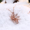 Christmas Snowflake Zircon Necklace White / Rose Gold Plated