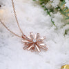 Christmas Snowflake Zircon Necklace White / Rose Gold Plated