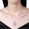 Christmas Snowflake Zircon Necklace White / Rose Gold Plated