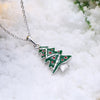 Christmas Dripping Oil Christmas Tree Necklace White/Platinum Plated
