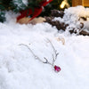 Christmas Zircon Necklace Antler Necklace