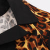 Collar with Short Sleeves Buttons Leopard Grain with A Belt Dress