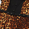 Collar with Short Sleeves Buttons Leopard Grain with A Belt Dress