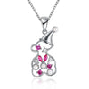 A Zircon Christmas Necklace with A Snowman Necklace