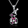 A Zircon Christmas Necklace with A Snowman Necklace