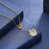 S925 Sterling Silver Heart-Shaped Crystal Pendant Necklace in Gold/Gold-Plated