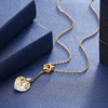 S925 Sterling Silver Heart-Shaped Crystal Pendant Necklace in Gold/Gold-Plated