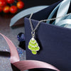 Another Silver Christmas Theme - Fluorescent Green Christmas Tree Necklace