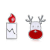 Christmas Oil Dripping Santa Claus Candle Earring Plated with Platinum