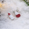 Christmas Oil Dripping Santa Claus Candle Earring Plated with Platinum