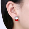 Christmas Oil Dripping Santa Claus Candle Earring Plated with Platinum