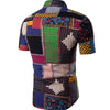 New Men's Short Sleeves Printed Patchwork Shirts