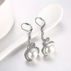 Platinum Plated Pearl Earrings