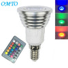 OMTO 1PCS E14 3W RGB 16 Color Changing Spotlight with IR Remote Control Mood Ambiance Lighting