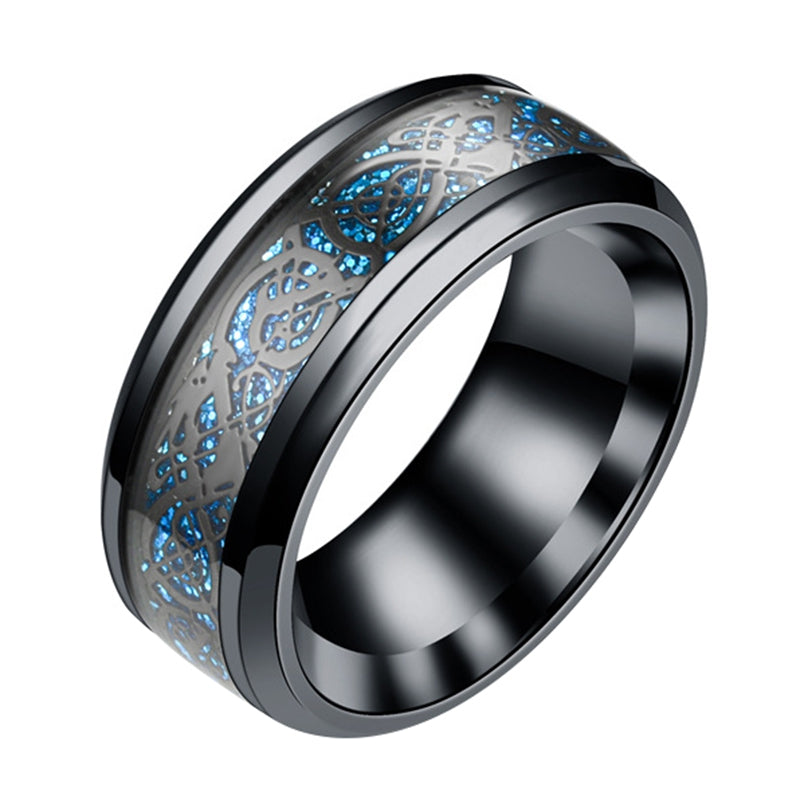 Fashion Carbon Ring Men'S Ring Stainless Steel Domineering Ring